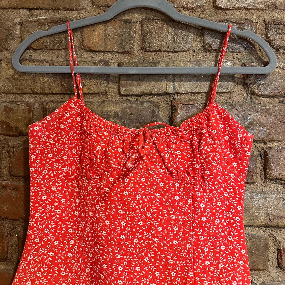 Cute Zara Red Floral Maxi Dress